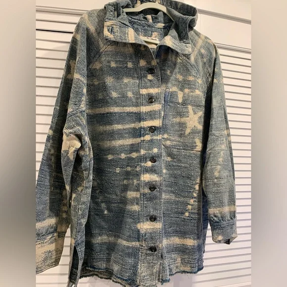 NWOT Free People All the Stars jacket oversized boho Medium novelty casual - Picture 4 of 9